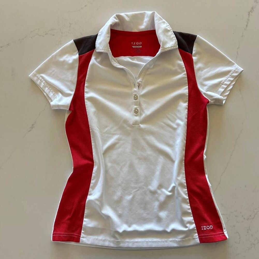 Izod Women's White and Red Polo-shirts